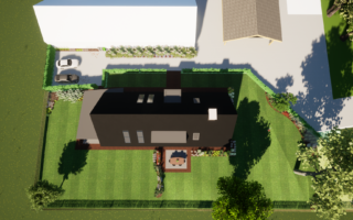 Sfeervolle landschapstuin dubbele woonboerderij in Twente